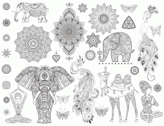 Mandala Ornamental Set Free Vector File