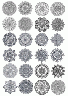 Mandala Vector Ornaments Set Free Vector File