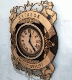 Matador Wall Clock For Laser Cut Cnc Free DXF File