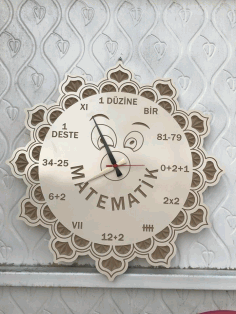 Matemetik Saati Clock Free DXF File, Free Vectors File