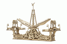 Mechanical Bridge Drawing For Laser Cutting Free Vector File