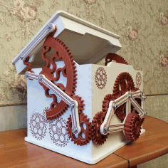 Mechanical Treasure Box For Laser Cutting Free Vector File