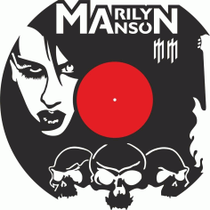 Merlin Menson Vinyl Record Wall Clock Laser Cutting Free Vector File