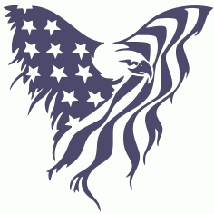 Metal Arts Flying Eagle American Flag Free DXF File