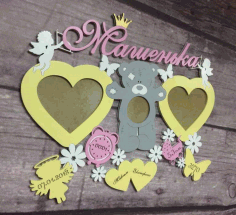 Metric Masha Photo Frame For Laser Cutting Free Vector File