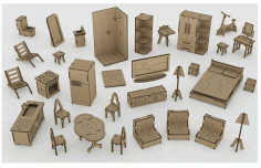 Mini Furniture Laser Cut Plan Free Vector File