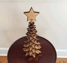 Mini Tabletop Christmas Tree Laser Cut Free Vector File