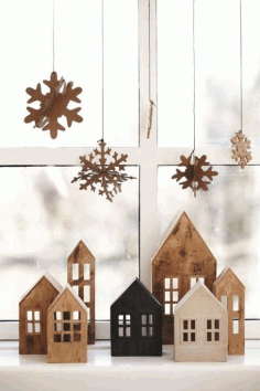 Miniature House Lantern For Laser Cut Free Vector File