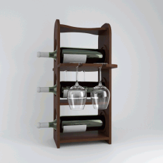 Minibar Wine Bottles Rack And Glasses Holder Free Vector File
