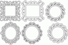 Mirror Frames Free DXF File