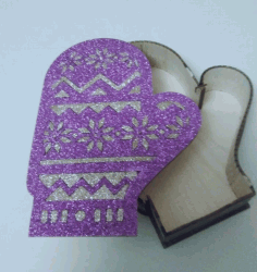 Mitten Box For Laser Cut Free DXF File