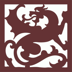 Modern Dragon Grill Panel Room Divider Seamless For Laser Cut Free Vector File