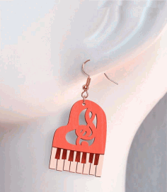Modern Earring Design Music Icon Earring Jewelry Template Laser Cut Free Vector File