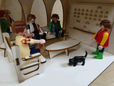 Modern House Wooden Doll House 3mm Toys For Children Free DXF File