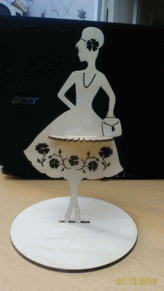 Modern Lady Napkin Holder For Laser Cut Free DXF File, Free Vectors File