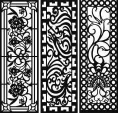 Modern Panel Room Divider Lattice Seamless Free DXF File