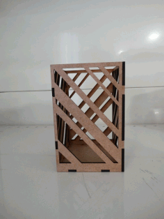 Modern Pencil Holder For Office Table 3mm Free DXF File
