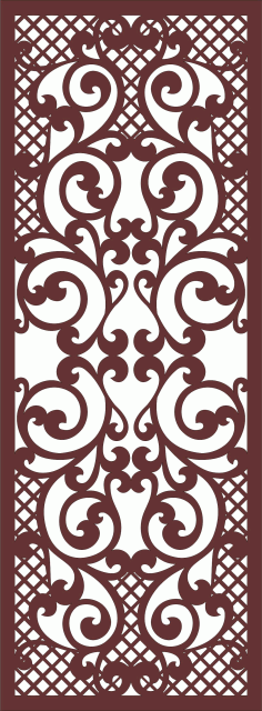 Modern Privacy Partition Indoor Lattice Panel Free DXF File