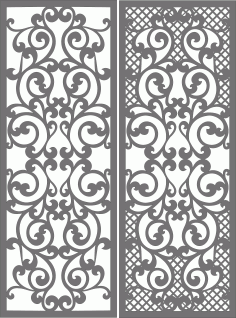 Modern Privacy Partition Indoor Lattice Panels Set Free DXF File