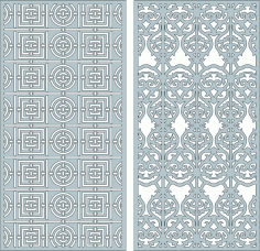 Modern Privacy Partition Indoor Lattice Room Divider Free DXF File