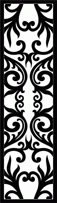 Modern Privacy Partition Indoor Panel Floral Lattice Stencil Design Free DXF File