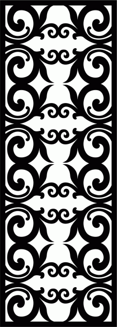 Modern Privacy Partition Indoor Panel Floral Lattice Stencil Free DXF File