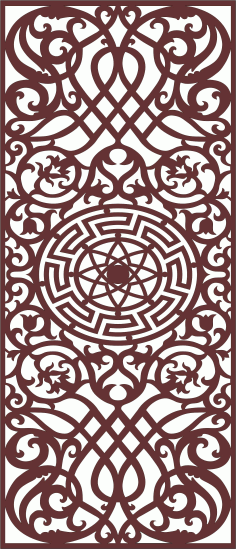 Modern Privacy Partition Indoor Panel Screen Design For Laser Cut Free Vector File