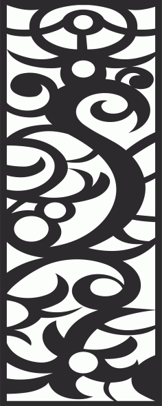 Modern Privacy Partition Indoor Panels Floral Lattice Stencil Room Divider Pattern Free DXF File