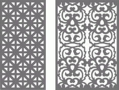 Modern Privacy Partition Indoor Panels Room Divider Jali Seamless Patterns Free DXF File