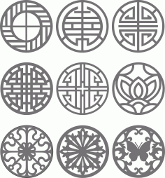 Modern Privacy Partition Panel Grill Room Dividers Set For Laser Cutting Free DXF File, Free Vectors File