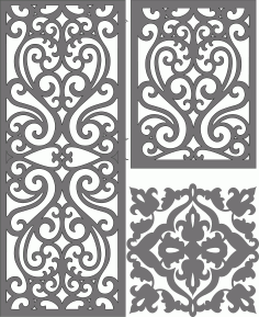 Modern Privacy Partition Panel Room Divider Lattice Patterns Set For Laser Cut Free Vector File