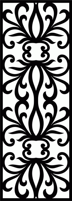 Modern Privacy Partition Room Divider Floral Lattice Stencil Seamless Free DXF File