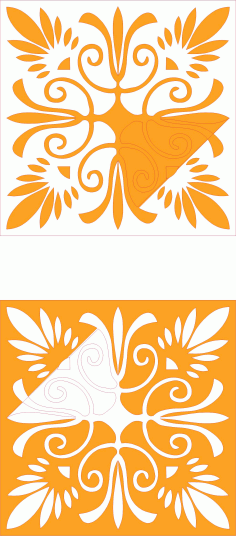 Modern Window Design Art For Laser Cutting Free DXF File