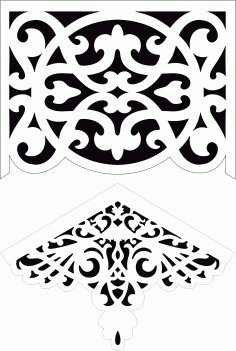 Modern Window Seamless Separator Screen Pattern For Laser Cutting Free DXF File