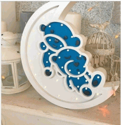 Monkey Led Night Light Cnc Laser Cutting Free Vector File