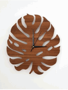 Monstera Clock Wall Clock Free DXF File
