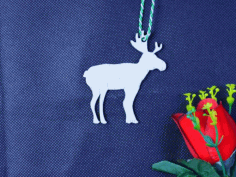 Moose Christmas Tree Ornament Laser Cut Free Vector File
