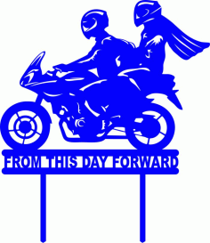 Motorcycle Biker Cake Topper Free DXF File