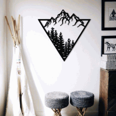 Mountain Wall Decor Wall Layout For Laser Cutting Free DXF File