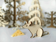 Mouse Wooden Animal Kit Laser Cut Template Free Vector File