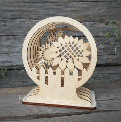 multi-layer Wooden 3d Desk Decoration For Laser Cut Free Vector File, Free Vectors File