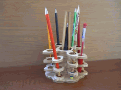 Multi Layered Fidget Spinner Pencil Holder Laser Cut Free Vector File