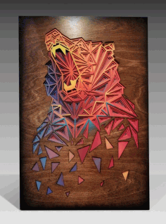 Multicolor Bear Wall Hanging Sculpture Free Vector File, Free Vectors File