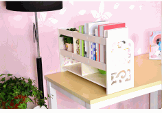 Multifunction Desktop Storage Rack Bookcase Shelf Free DXF File