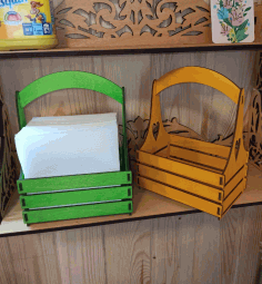 Napkin Holder Basket For Laser Cut Free Vector File