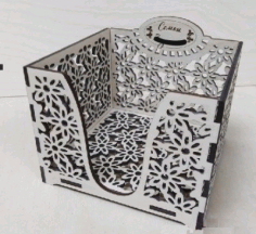 Napkin Holder Square Box Laser Cutting Template Free Vector File