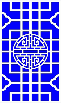 New Chinese Room Partition Screen For Laser Cutting Free DXF File