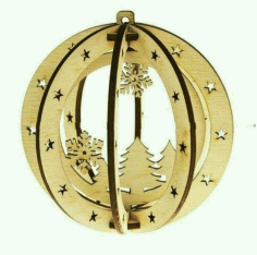 New Year Bauble Laser Cut Free Vector File