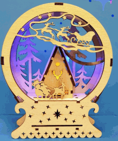 New Year Night Light Laser Cut Free Vector File