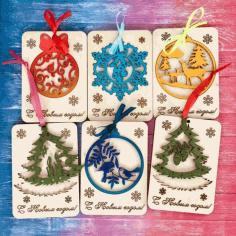 New Years Cards Drawings And Layoutsfor Laser Cut Free Vector File